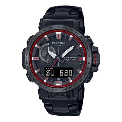 

Часы CASIO Solar Powered Sports Mens BlackRed Analog/Digital Combo, черный