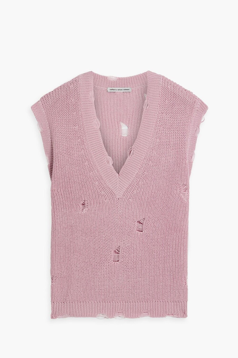 

Потертый хлопковый свитер Cotton By Autumn Cashmere, розовый