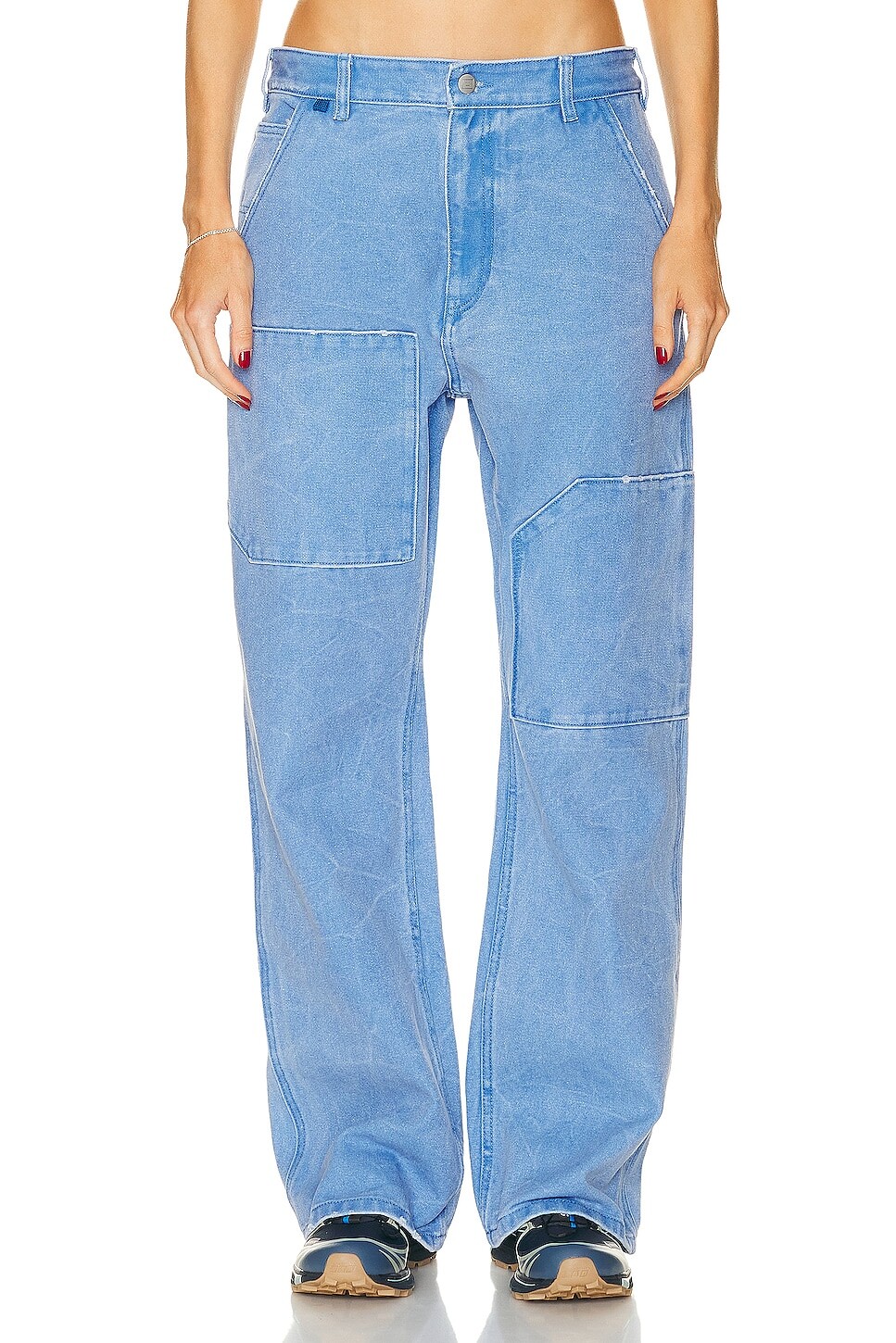 Брюки Acne Studios Face Straight Leg Trouser, цвет Powder Blue