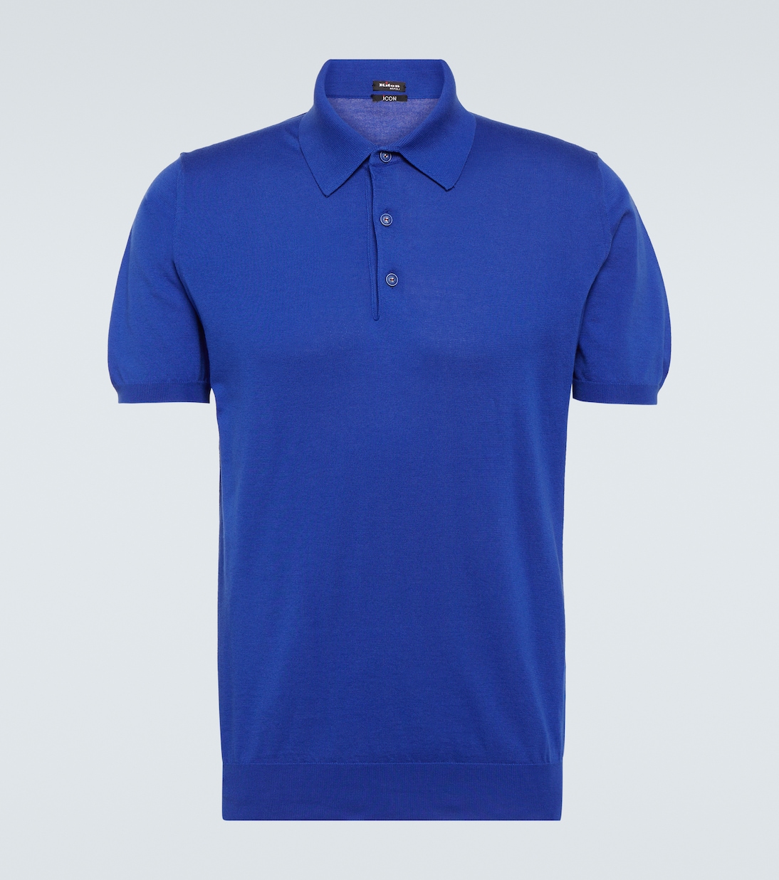Хлопковая рубашка-поло Kiton, синий цена и фото