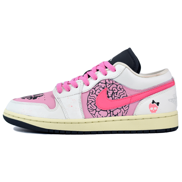 

Кроссовки Air Jordan 1 Vintage Basketball Shoes Women's Low-top Pink Blast/Gridiron/Volt, розовый