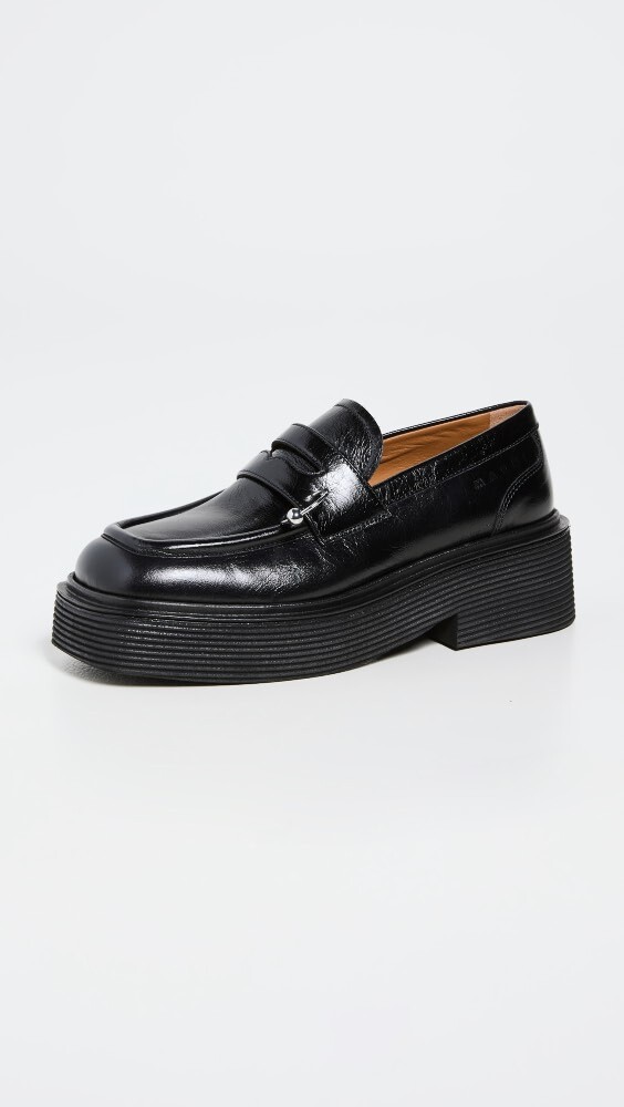 

Балетки Marni Moccassin Piercing, черный