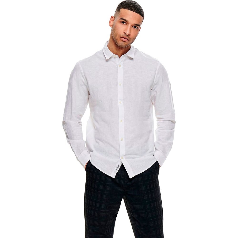 

Рубашка с длинным рукавом Only & Sons Caiden Life Solid Linen, белый