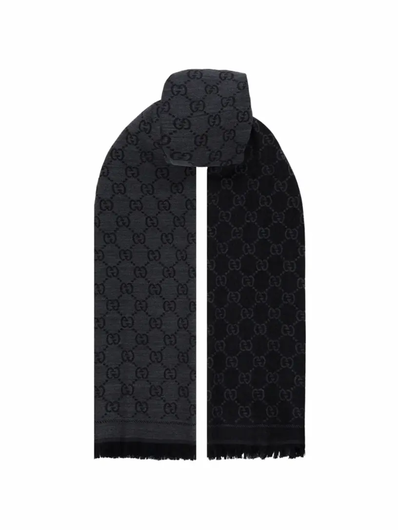 

Шерстяной шарф GG Supreme Gucci, серый