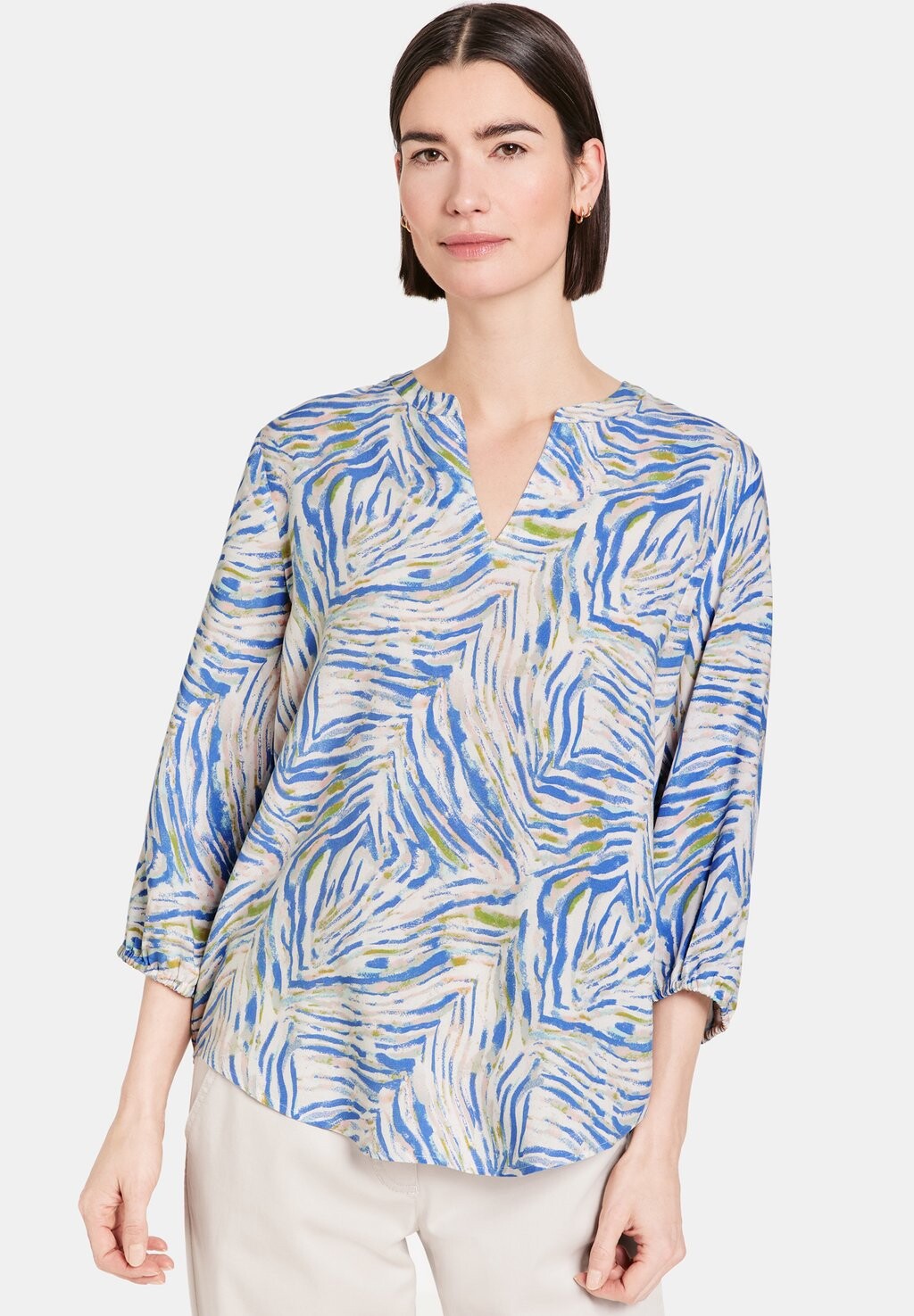 

Блузка Gerry Weber, цвет ecru weiss blau druck