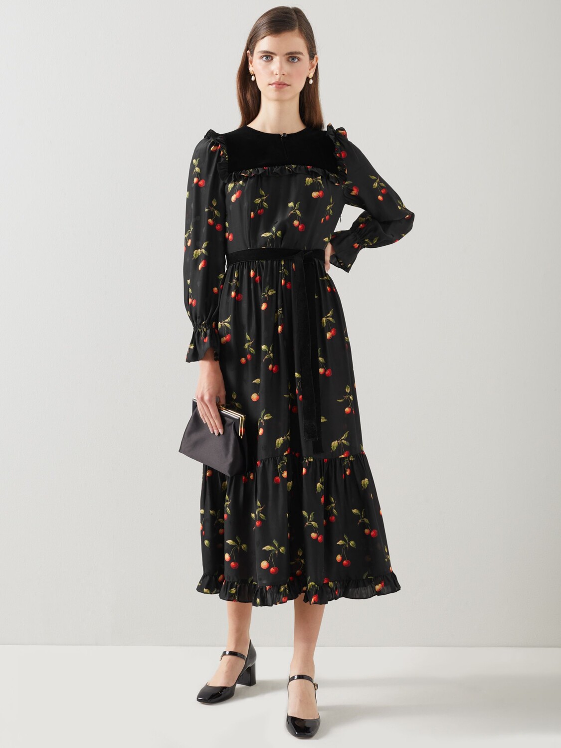 

Платье миди LKBennett Dita Ascot Collection, черный/мульти