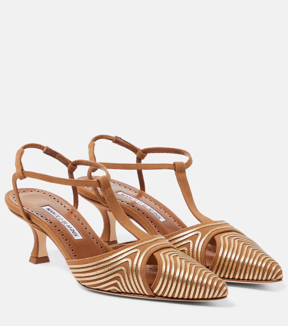

Босоножки gala 50 с кожаной отделкой Manolo Blahnik, желтый