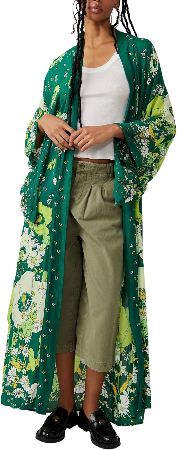 

Кимоно Hidden Hills Maxi Kimono Free People, цвет Jungle Combo