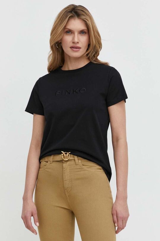 

Хлопковая футболка Pinko, черный