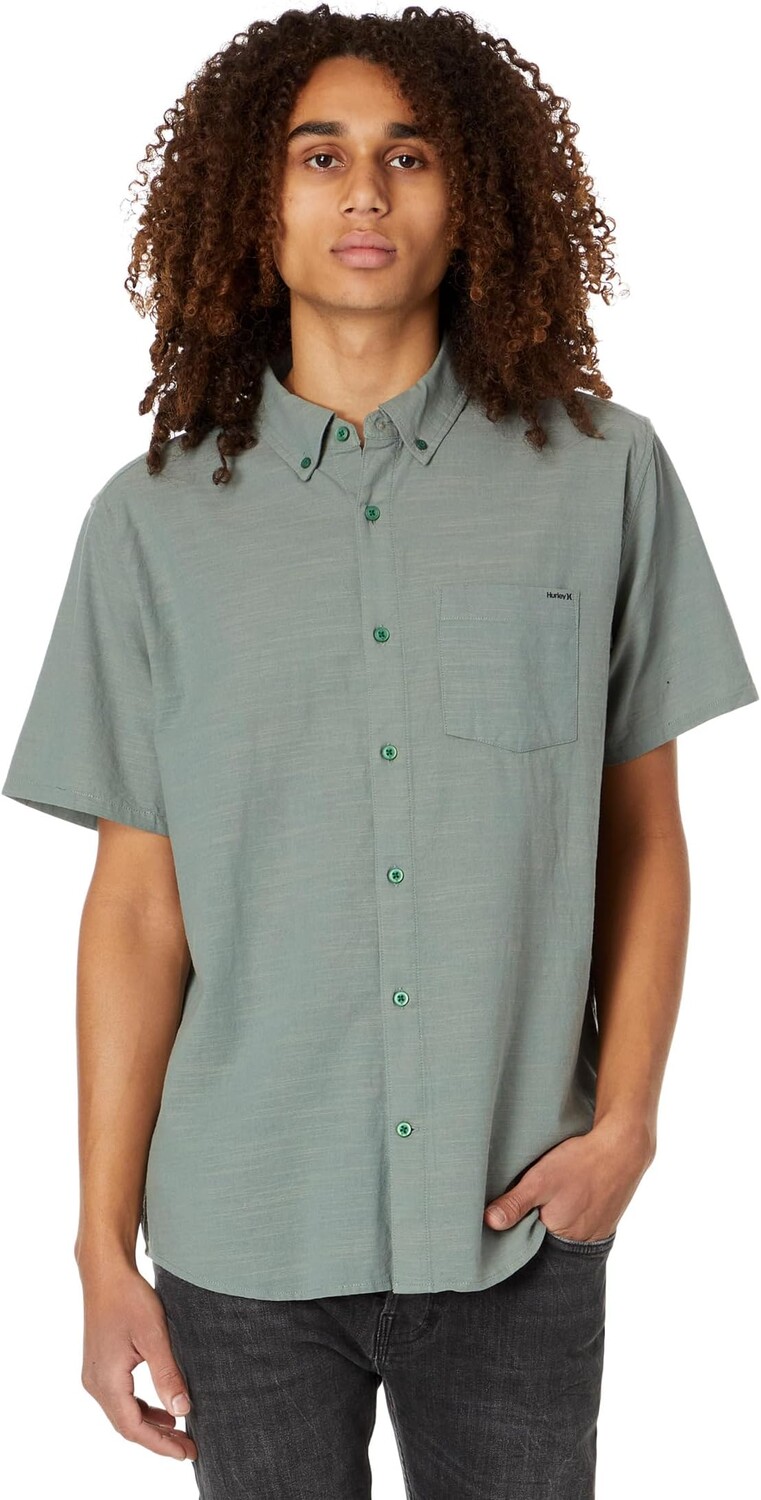 

Рубашка One & Only Stretch Short Sleeve Woven Hurley, цвет Deep Mojito