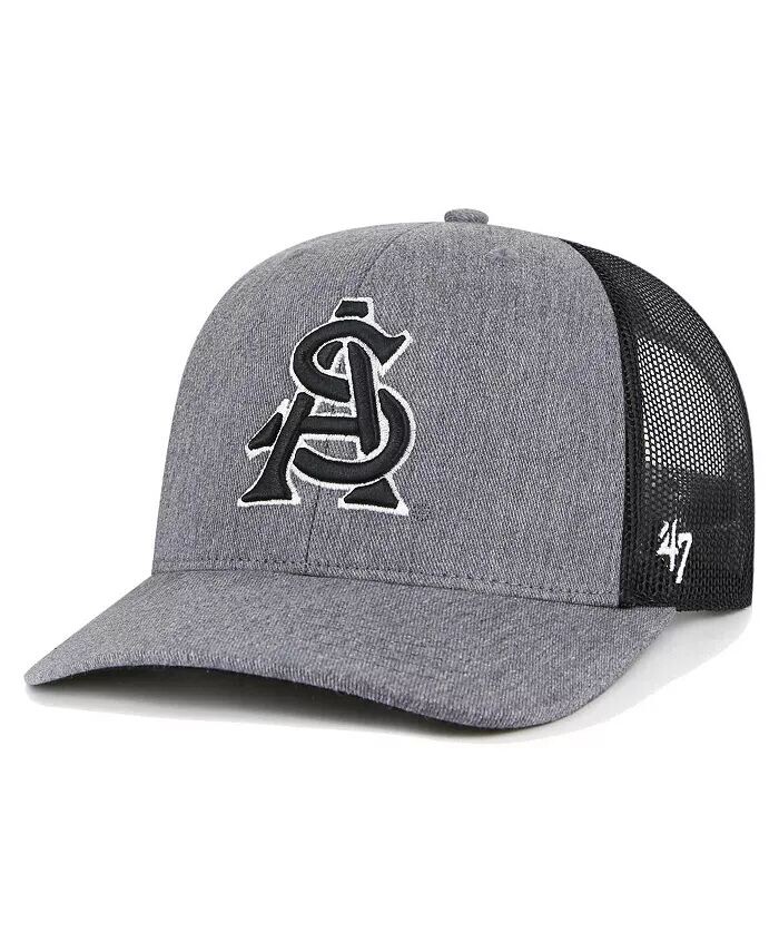 

Мужская угольная регулируемая шляпа Arizona State Sun Devils Carbon Trucker '47 Brand, серый