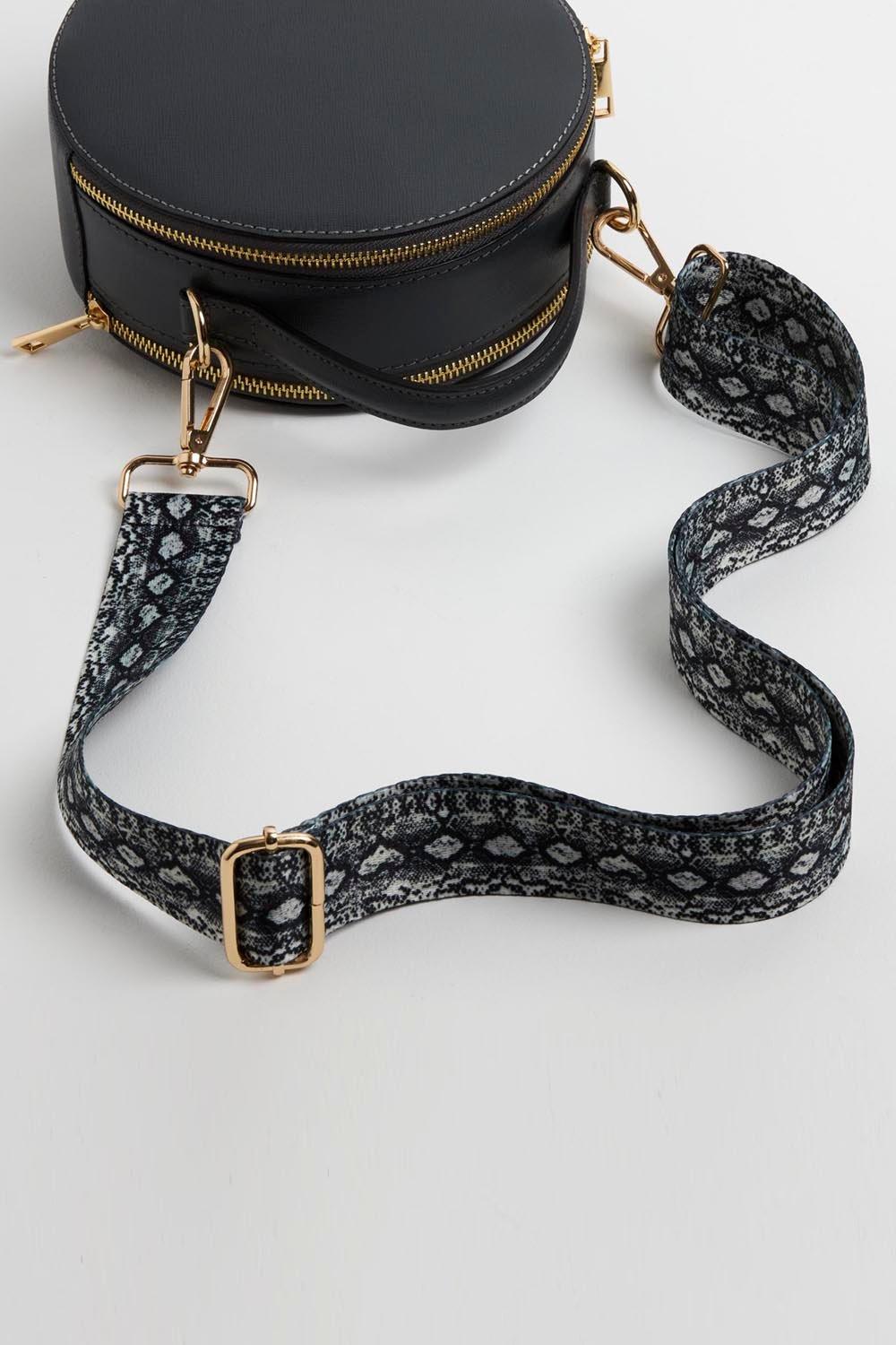 Круглая сумка через плечо 'Rome' со змеиным ремешком Betsy & Floss, серый 4 шт металлическая сумка с боковым краем подвесная пряжка зажим с d образными кольцами для сделай сам кожаный ремешок для сумки ремешок