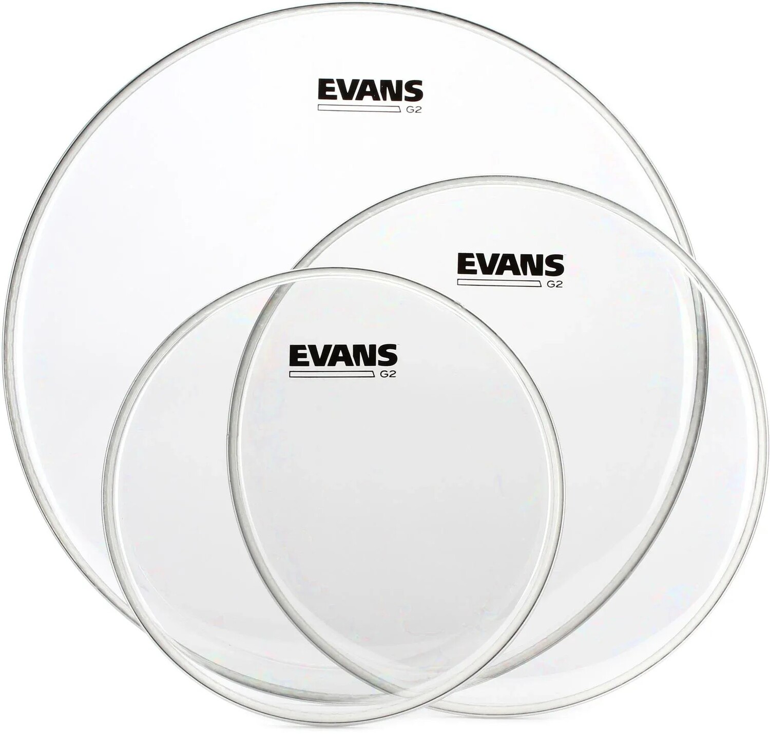 

Прозрачная упаковка Tom из трех предметов Evans G2 — 10/12/16 дюймов
