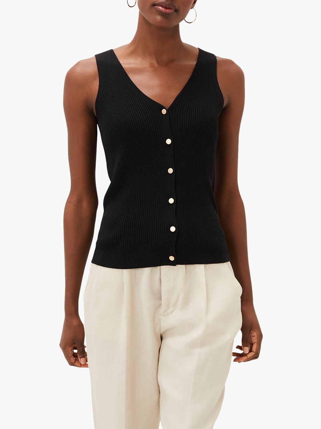 

Топ в рубчик Phase Eight Celine, черный