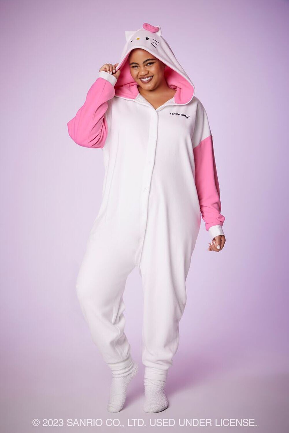 

Пижамный комбинезон размера плюс Hello Kitty Forever 21, белый