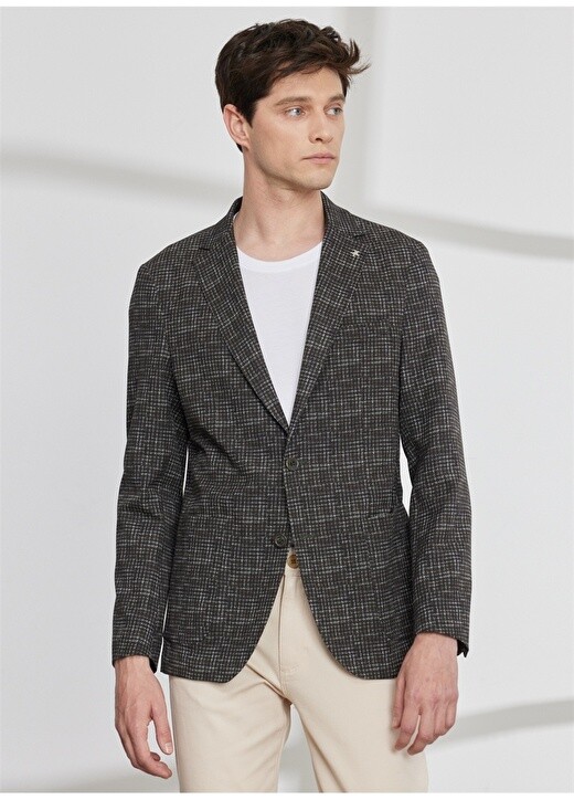 

Мужская куртка Slim Fit цвета хаки Altınyıldız Classic