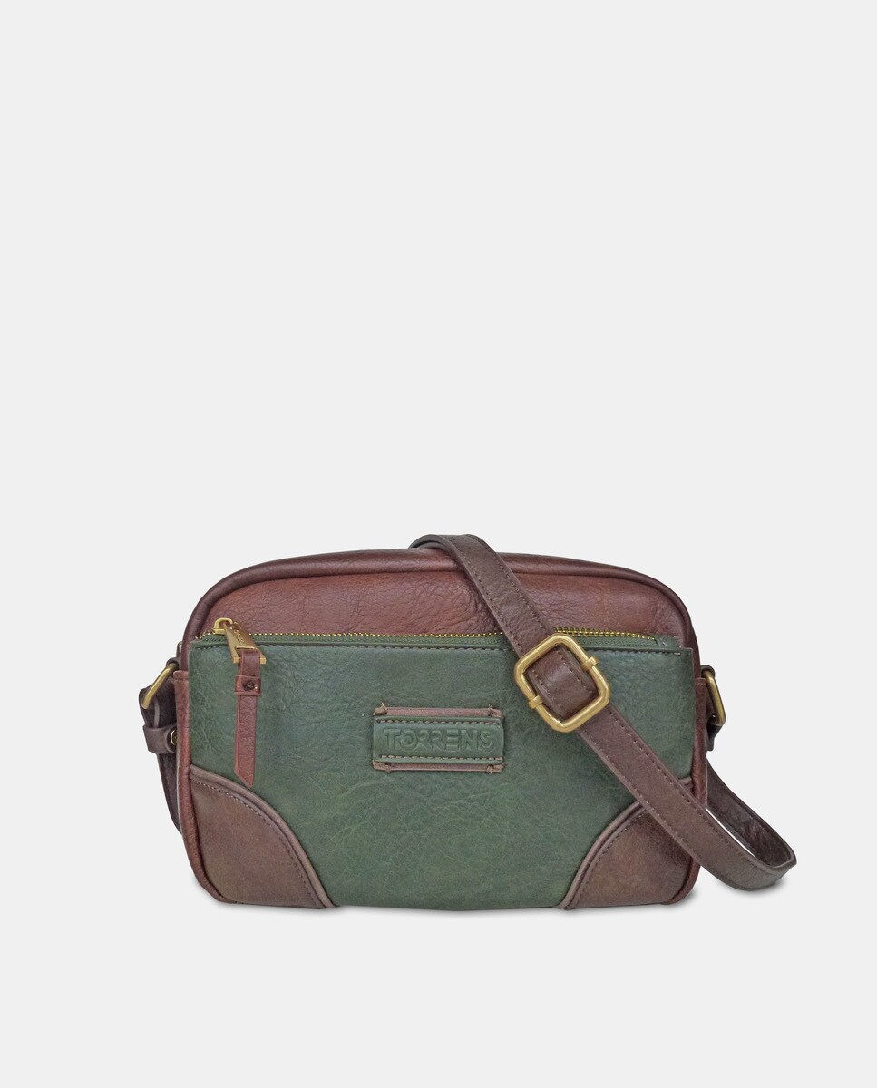 цена Маленькая двухцветная темно-зеленая сумка через плечо на молнии Torrens, темно-зеленый
