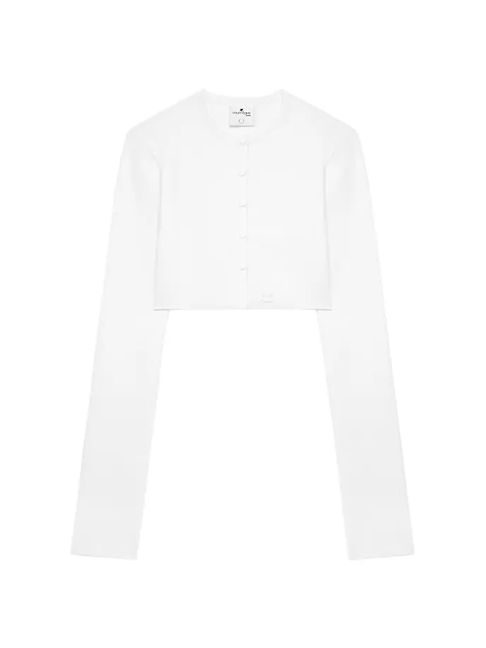 

Укороченный кардиган вязки Milano Courreges, цвет heritage white