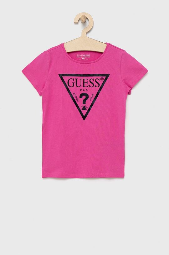 

Хлопковая футболка для детей Guess, розовый