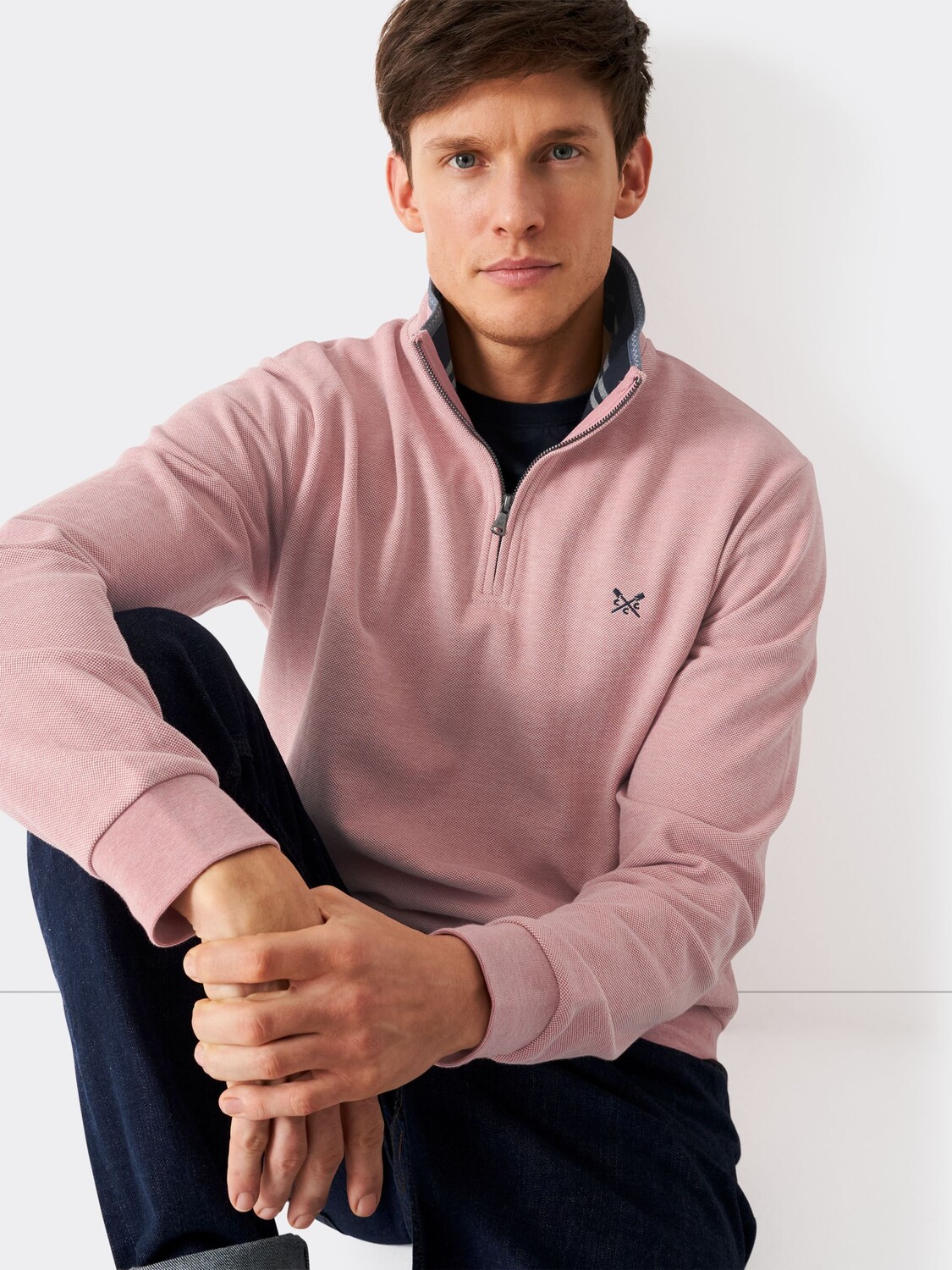 

Джемпер на молнии с воротником птичий глаз Crew Clothing