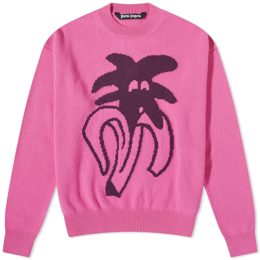 

Вязаная кофта Palm Angels Jimmy в технике интарсия, розовый