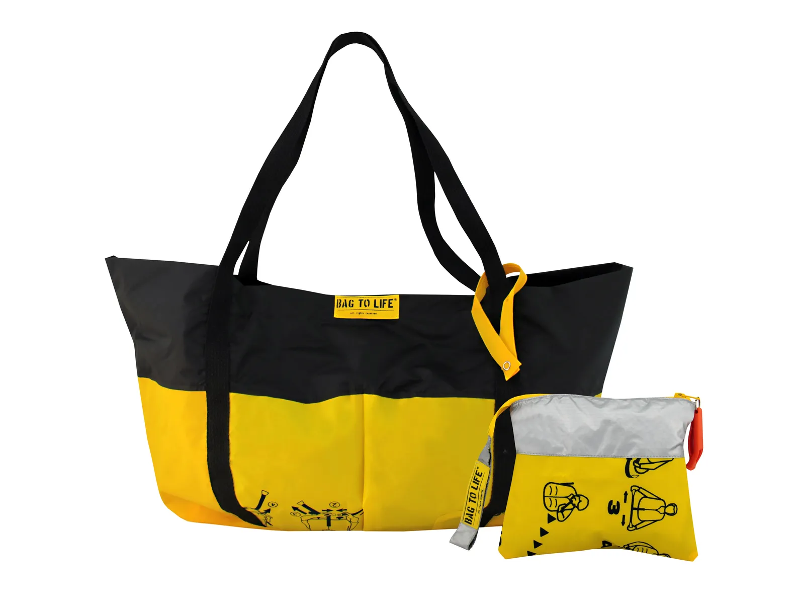 

Сумка to Life Shopper "Airlie Bundle" (2 шт.), из переработанного материала Bag To Life, желтый