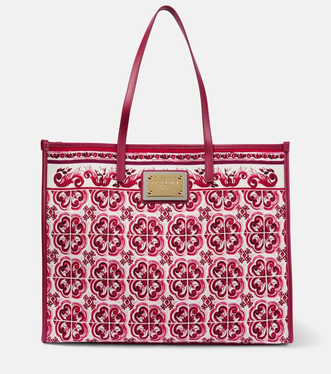 

Сумка-тоут из холщовой ткани с принтом Dolce&Gabbana, розовый