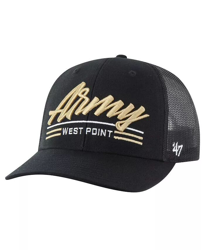 

Мужская черная армейская регулируемая шляпа Black Knights Garner Trucker '47 Brand, черный