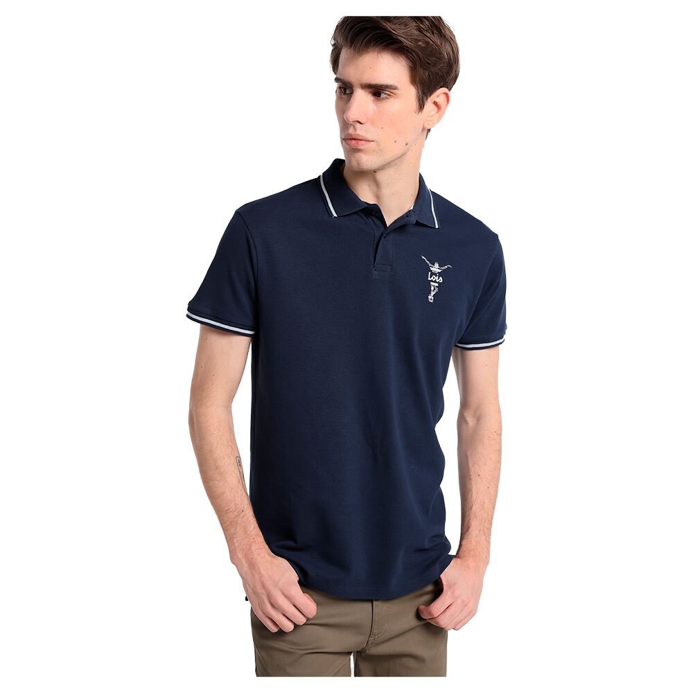 

Поло Lois Jeans Pique Graphic Back 121202-13153-33, синий
