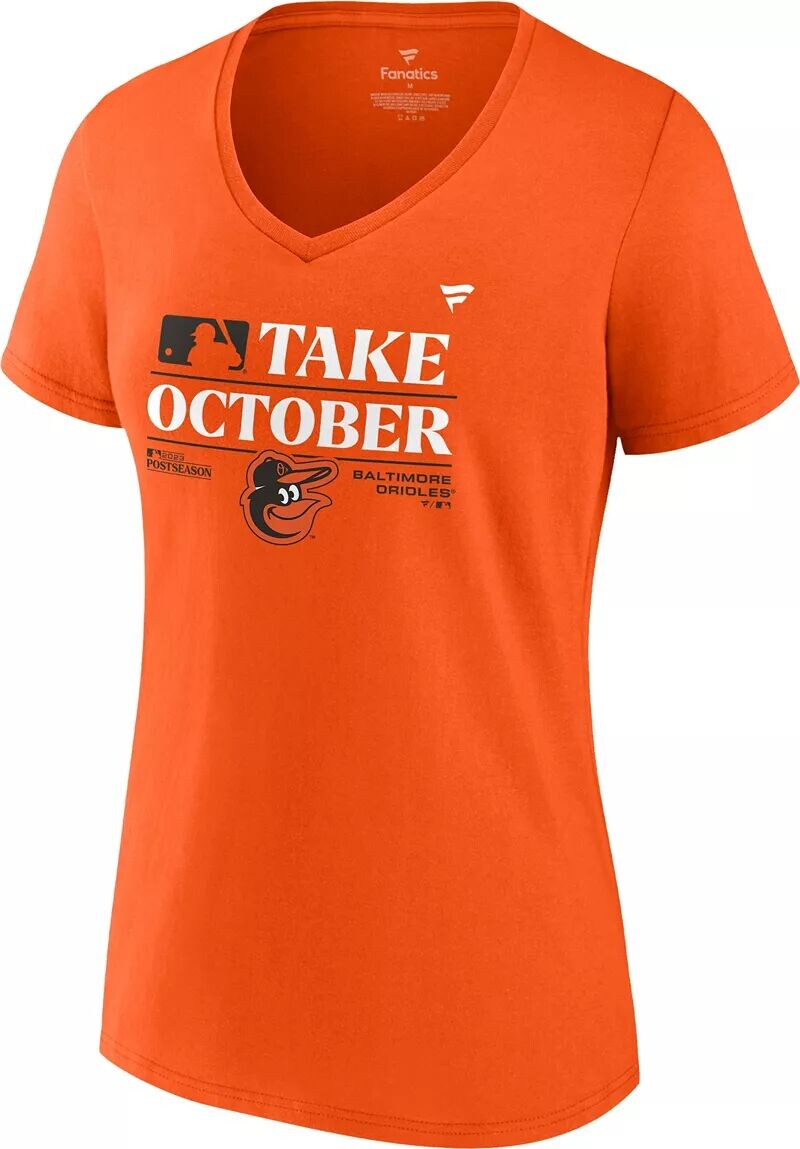 

Женская футболка постсезона MLB 2023 "Take October" Baltimore Orioles в раздевалке