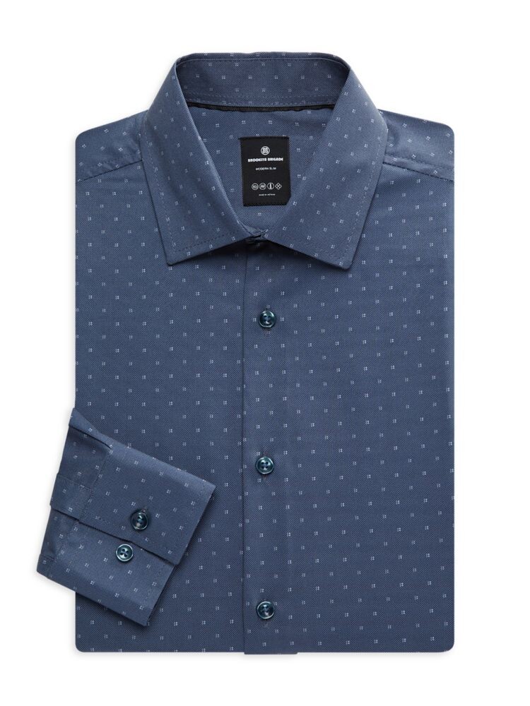 

Классическая рубашка Modern Slim Fit Micro Ditsy Brooklyn Brigade, темно-синий