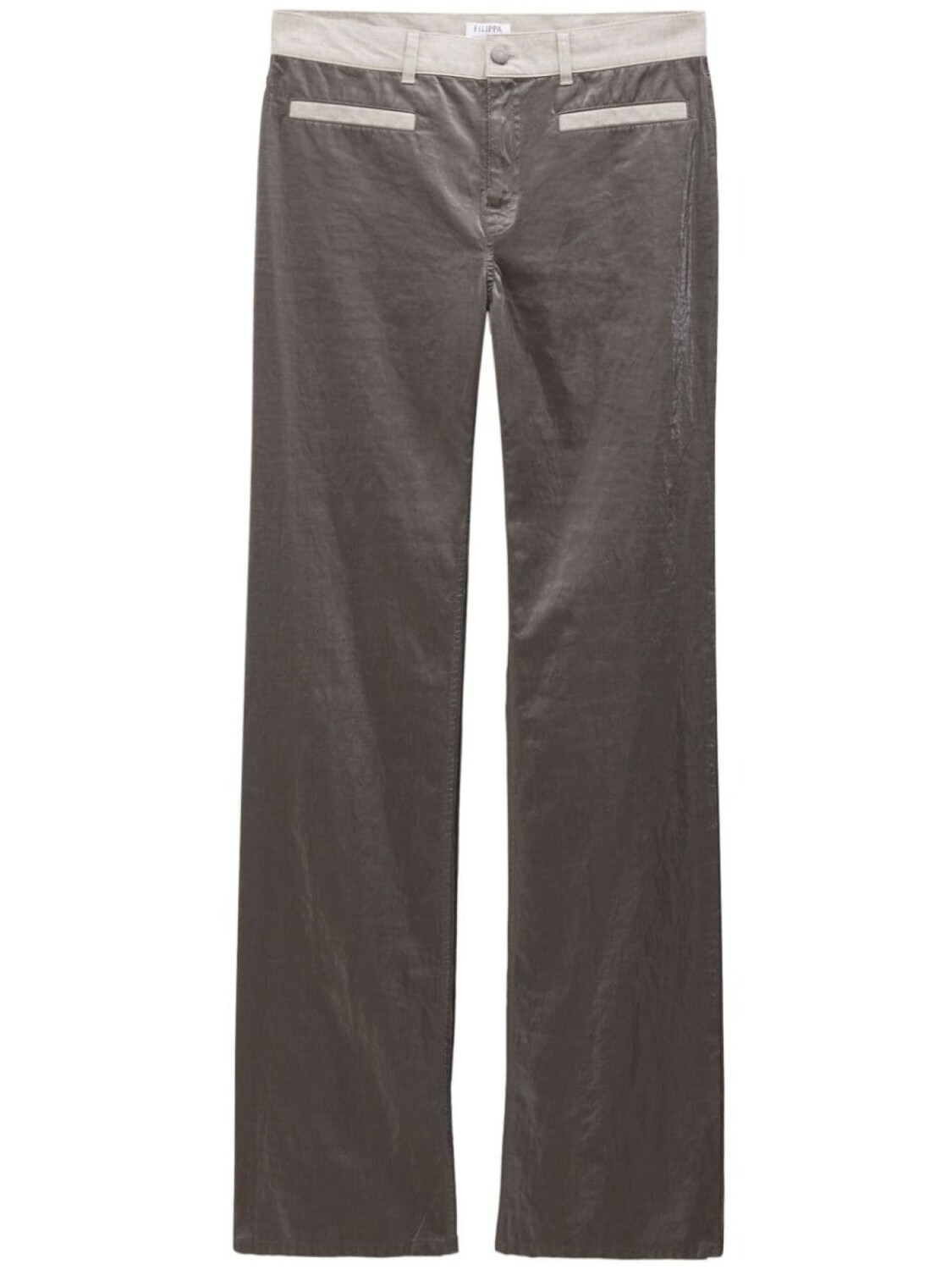 

Filippa K прямые брюки с эффектом металлик, серый
