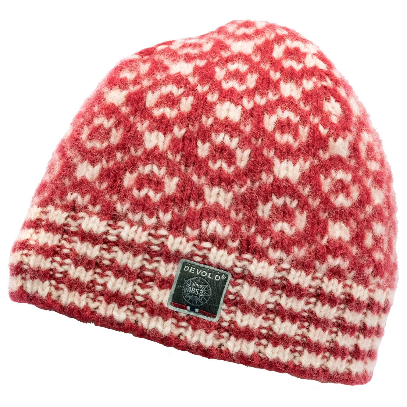 

Шапка Devold Svalbard Beanie, цвет Hindberry/Offwhite