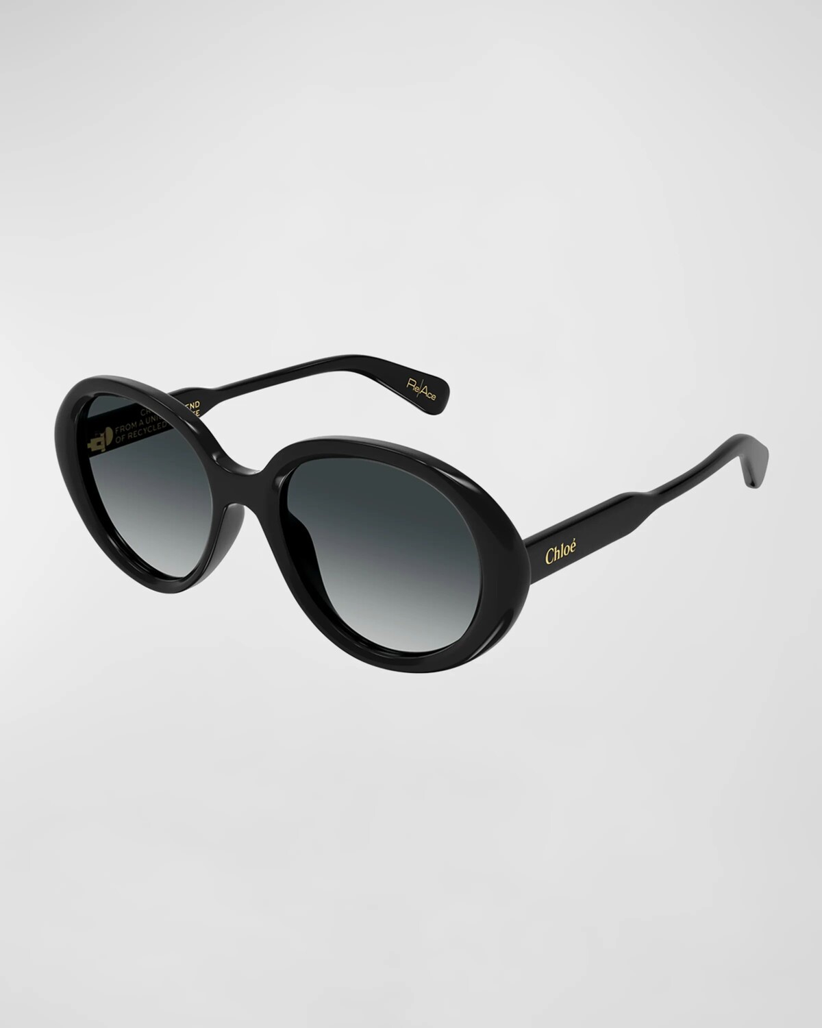 

Круглые солнцезащитные очки из ацетата с градиентом Chloé, цвет Shiny Solid Black