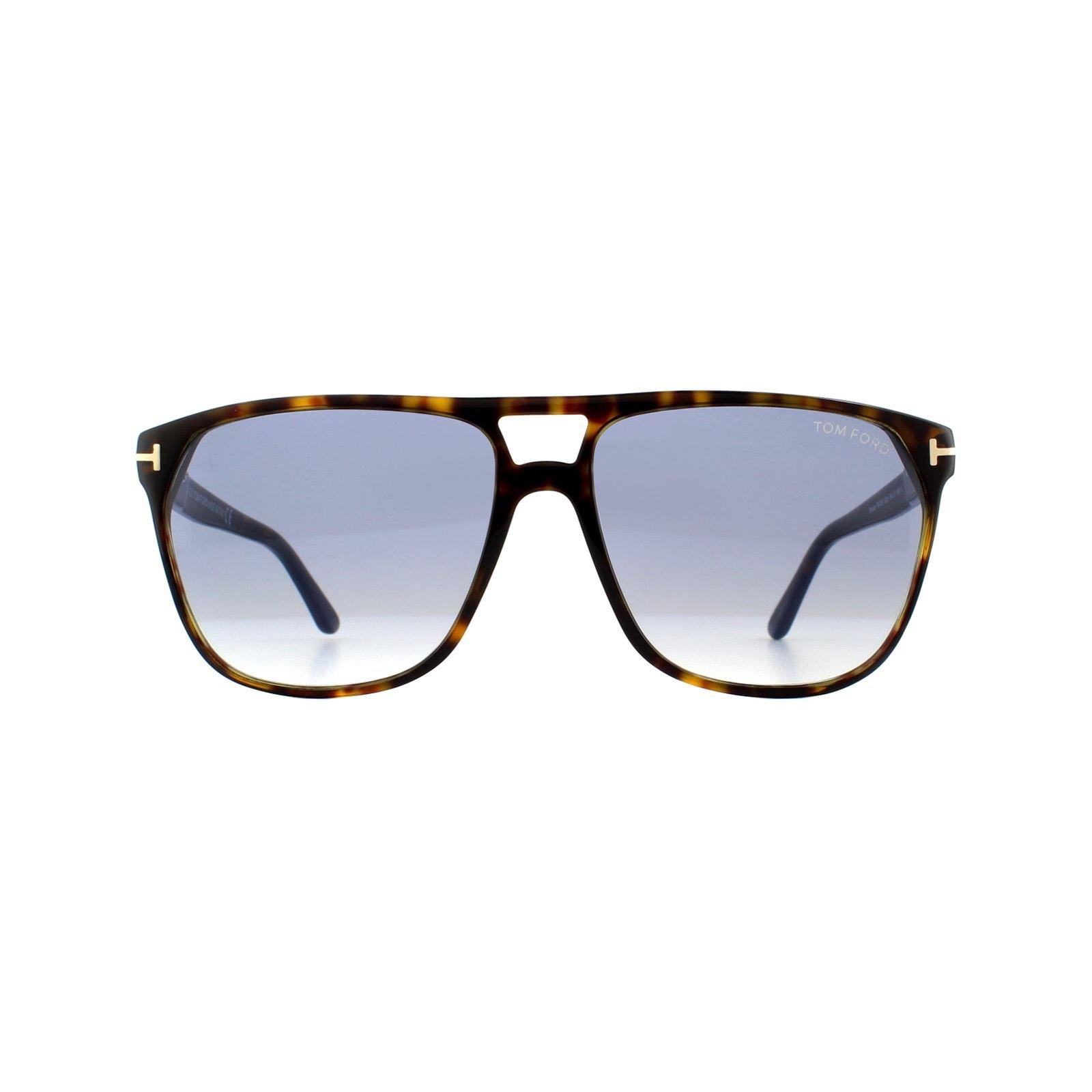 цена Темно-синие солнцезащитные очки Aviator с градиентом гаванского цвета Tom Ford, коричневый