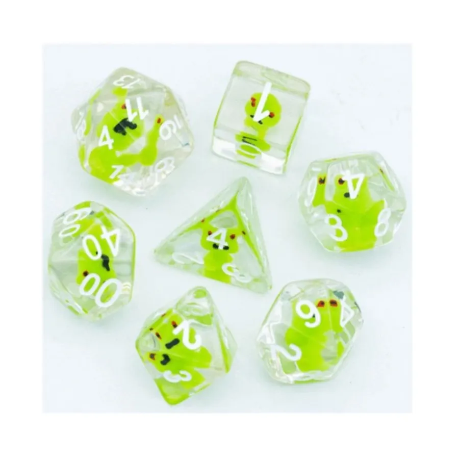 

Набор Poly - Лягушка с белым (7), Dice Sets - Resin/Acrylic - Blue, Green, & Purple (Foam Brain Games)