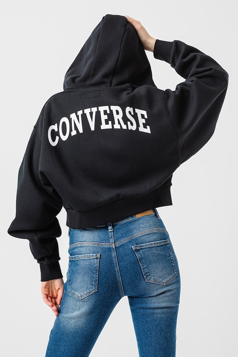 

Толстовка в стиле ретро с логотипом на молнии Converse, черный