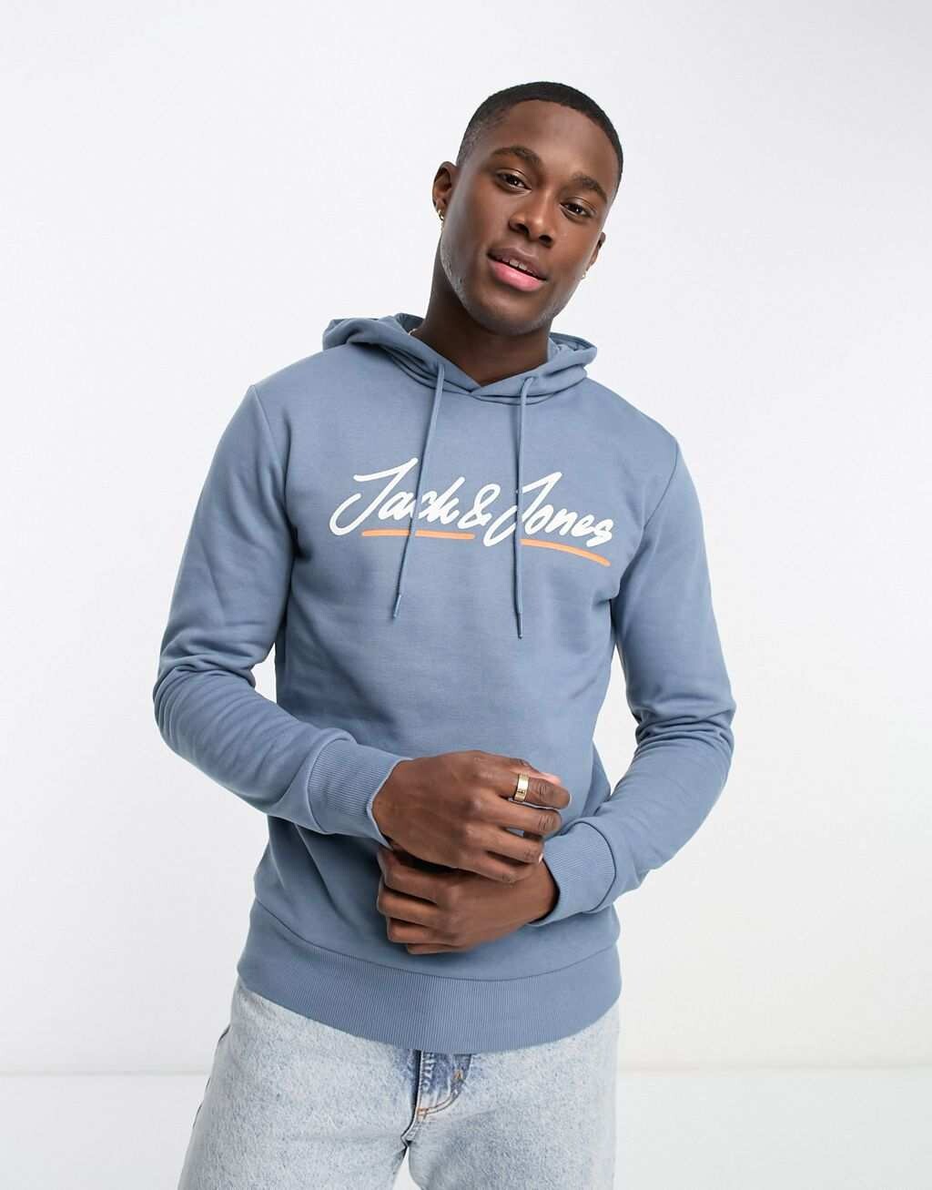 

Голубая толстовка с логотипом Jack & Jones