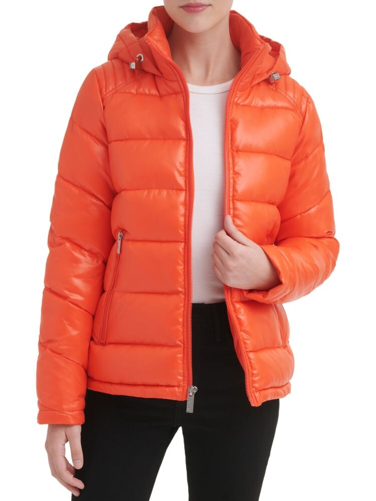 

Пуховик с капюшоном Guess, цвет Hot Orange