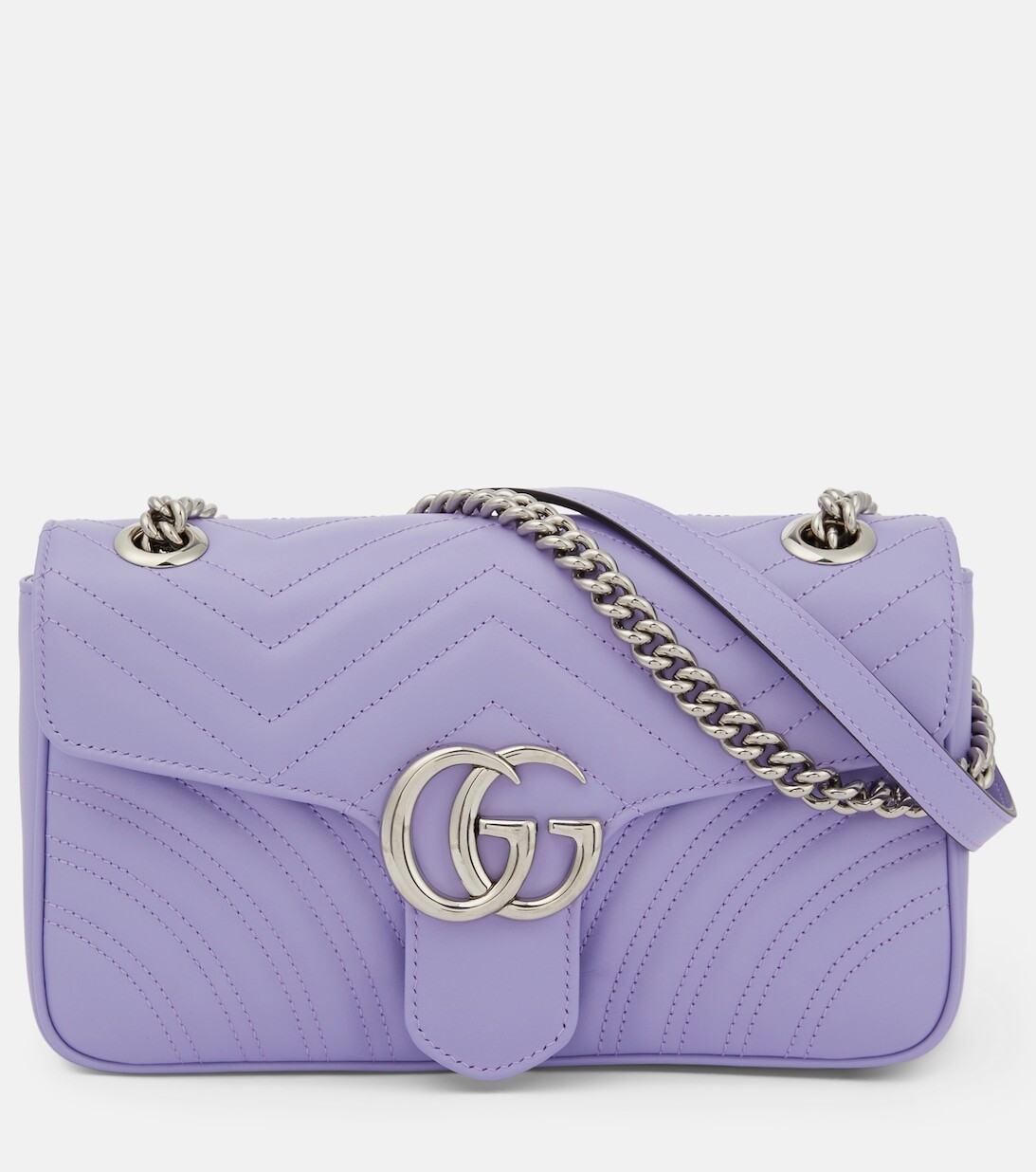 

Маленькая кожаная сумка через плечо GG Marmont Gucci, фиолетовый