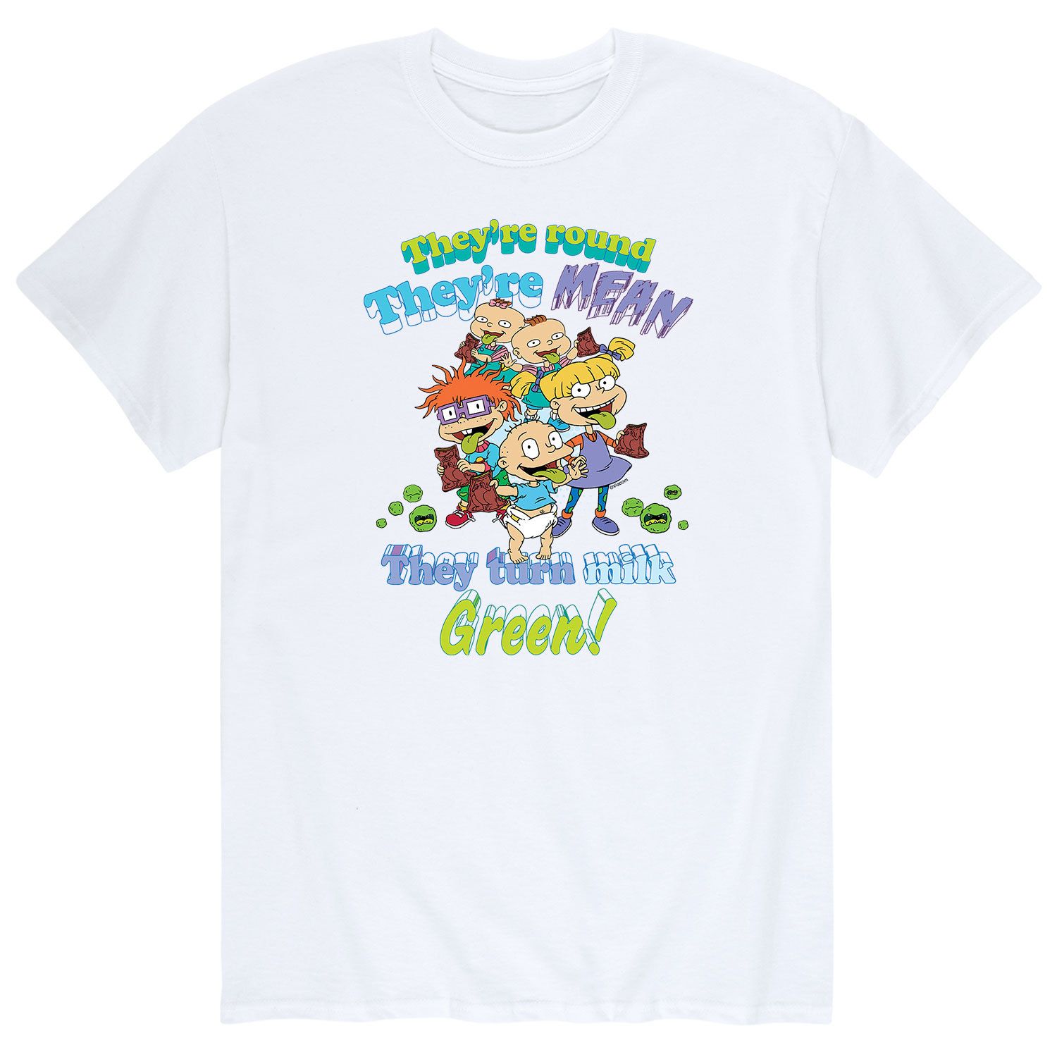 Мужская круглая зеленая футболка Rugrats Licensed Character