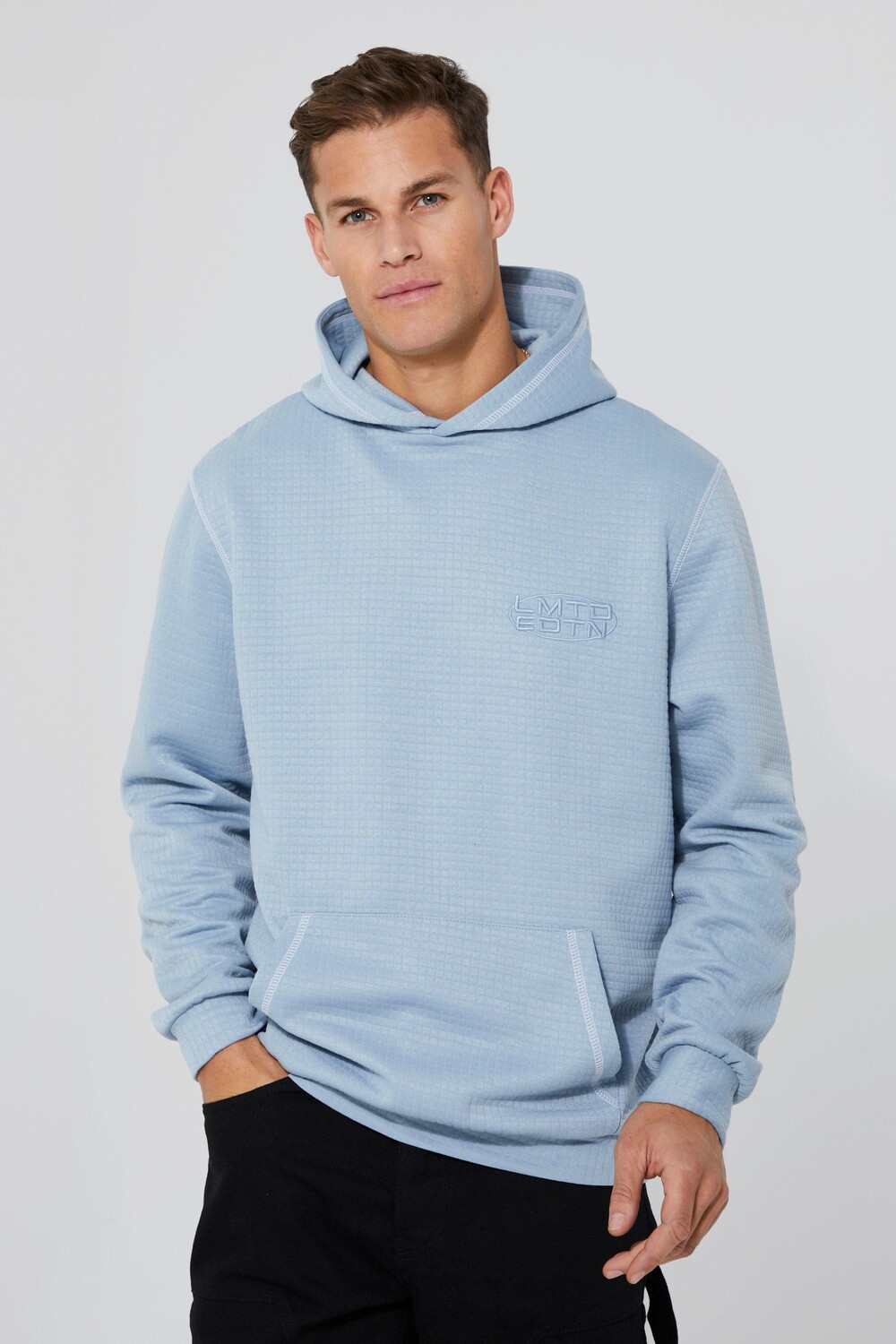 

Худи с вышивкой tall lmtd Boohoo, синий