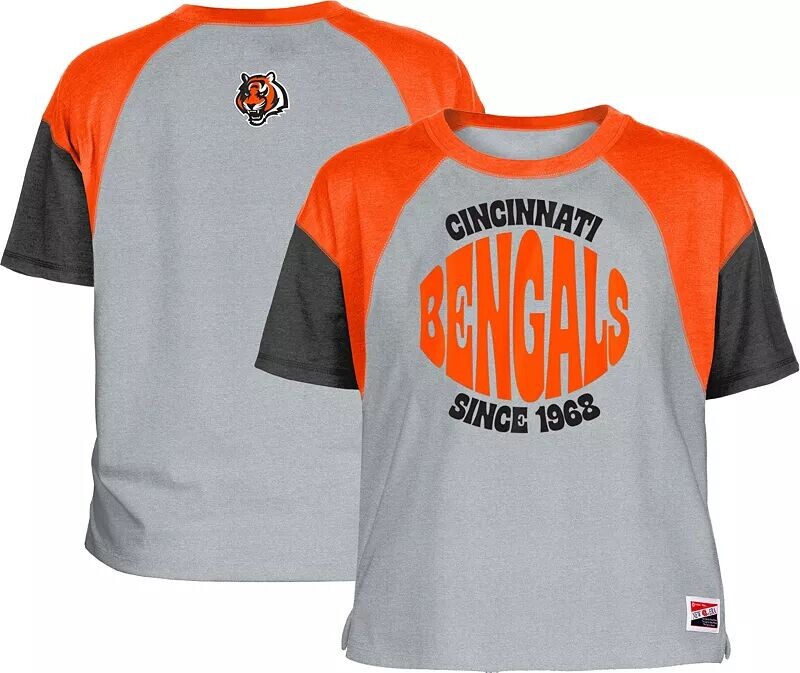 

Женская серая футболка с цветными блоками New Era Cincinnati Bengals