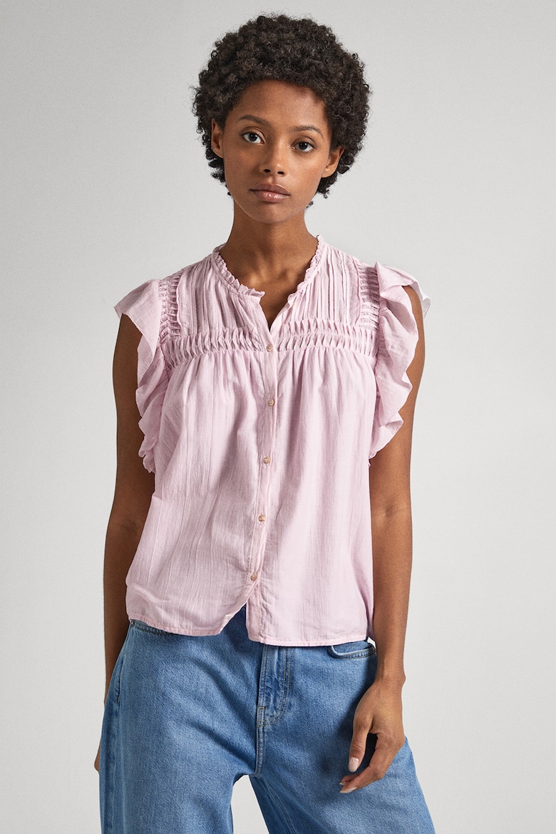 Рубашка со складками, без рукавов Pepe Jeans London, розовый