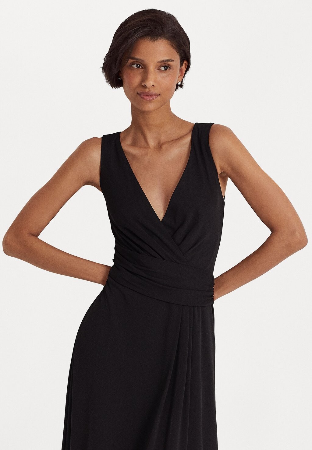 Платье из джерси Lauren Ralph Lauren, черный платье из джерси belina one shoulder evening dress lauren ralph lauren woman черный