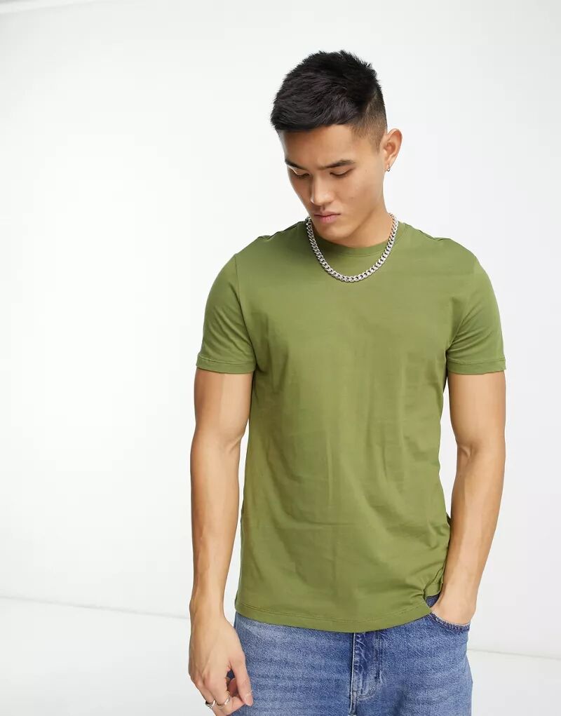 Зеленая футболка с круглым вырезом New Look