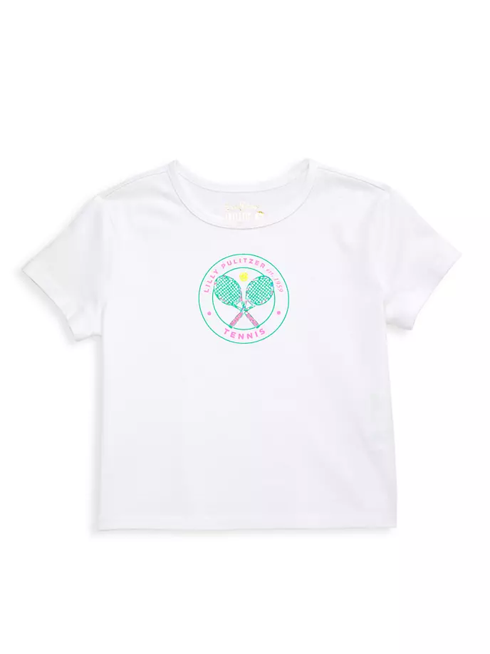 цена Мини-футболка «Ралли» для маленьких девочек и девочек Lilly Pulitzer Kids, белый
