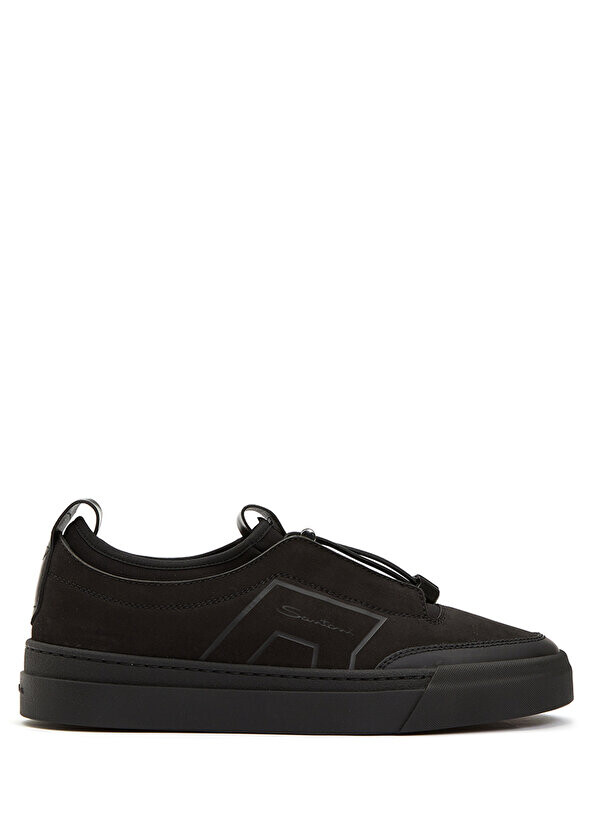 

Черные мужские кожаные кроссовки Santoni Sport