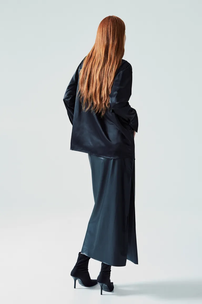 

Атласная рубашка H&M, черный