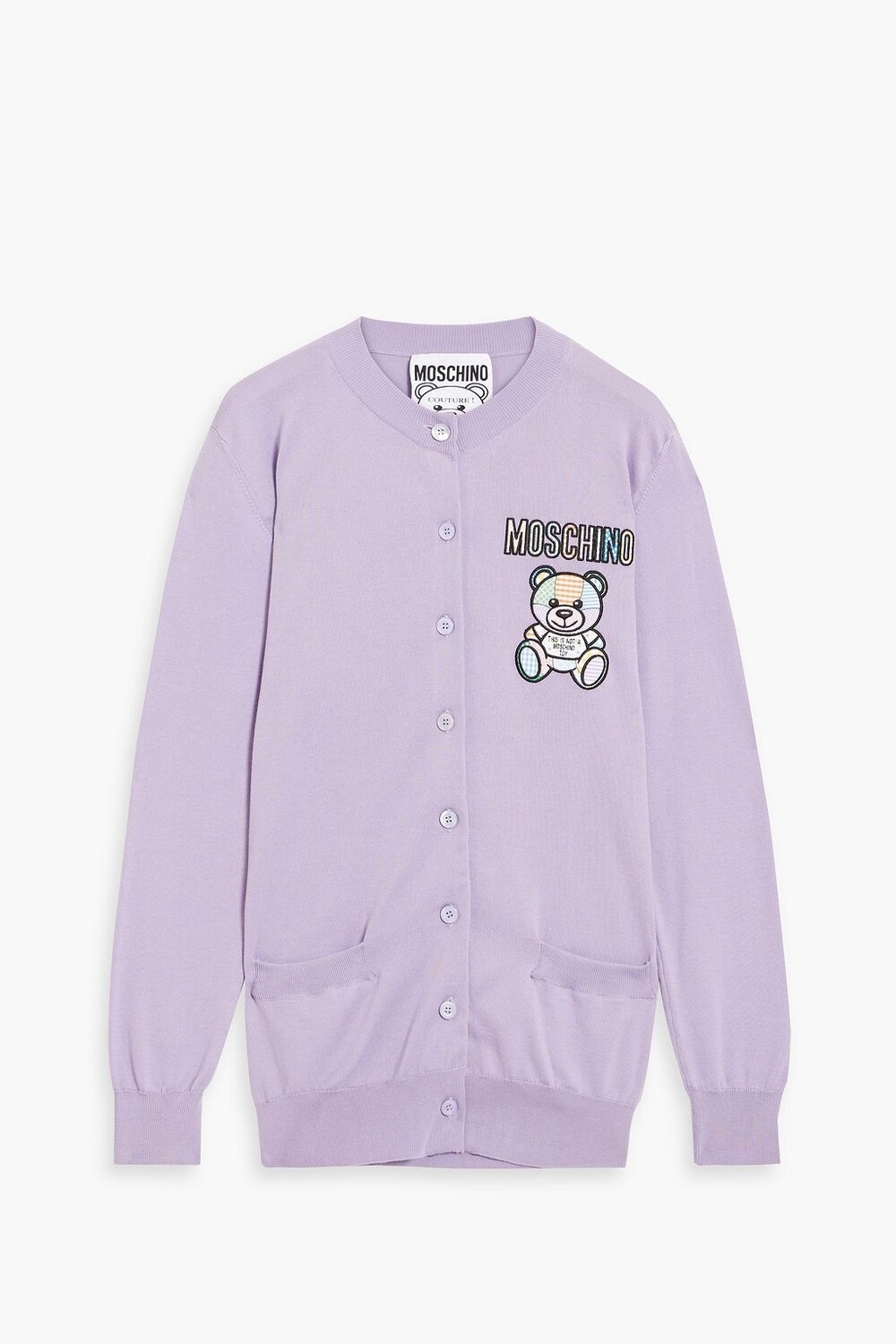 

Хлопковый кардиган с вышивкой MOSCHINO, лавандовый, Фиолетовый